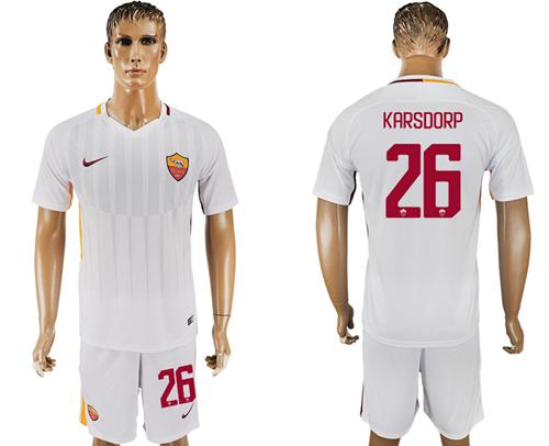 Roma #26 Karsdorp Away Soccer Club Jersey